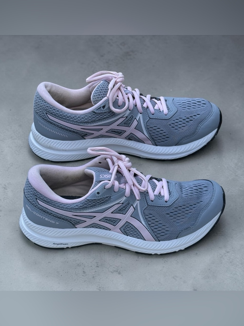ASICS Women's Gel-Contend 7 Athletic Running Shoes Grey Pink AmpliFoam! Size 10